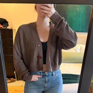 Brown Relaxed Fit Cardigan